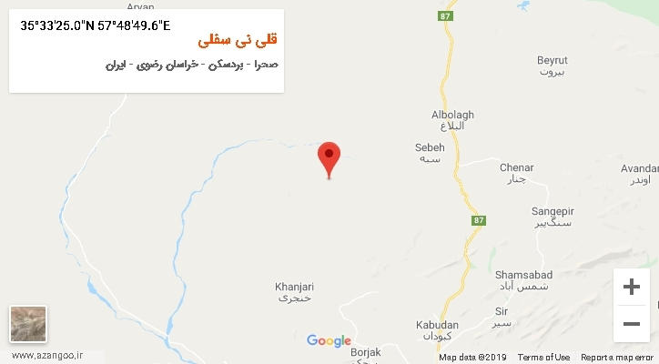 روستای قلی نی سفلی بر روی نقشه