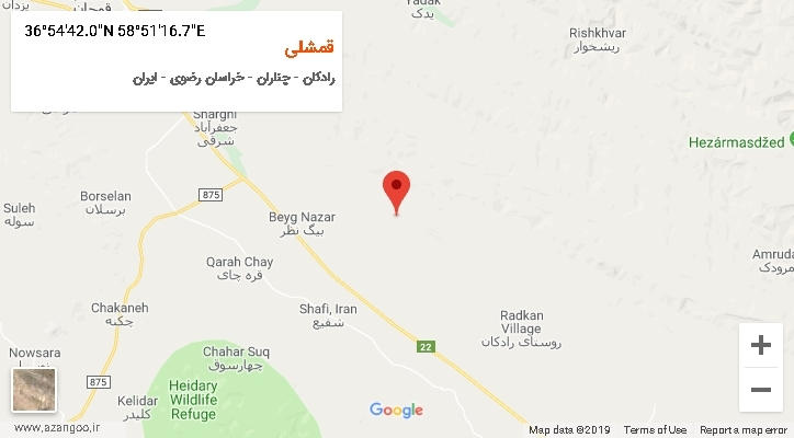 روستای قمشلی بر روی نقشه