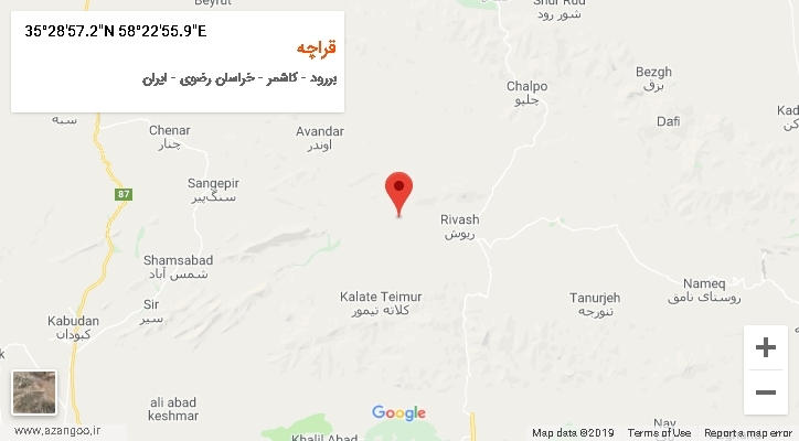 روستای قراچه بر روی نقشه