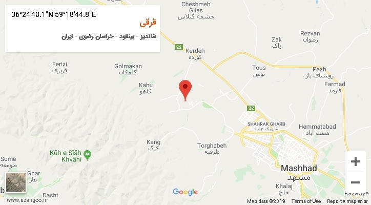 روستای قرقی بر روی نقشه