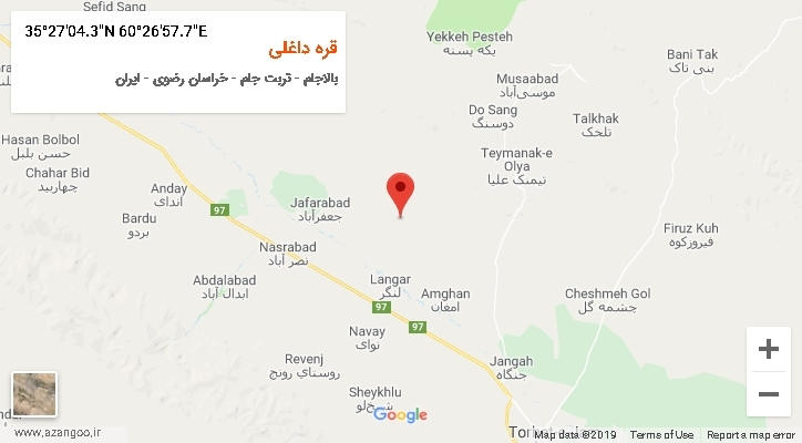 روستای قره داغلی بر روی نقشه