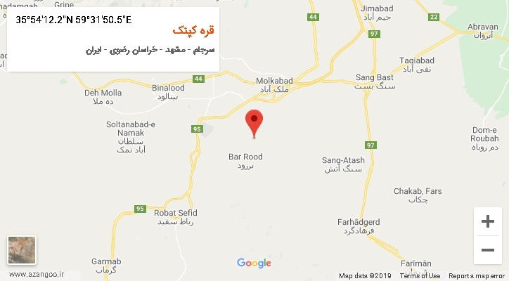 روستای قره کپنک بر روی نقشه