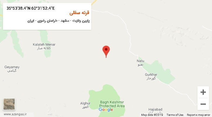 روستای قرنه سفلی بر روی نقشه