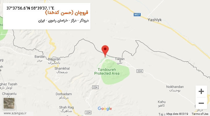 روستای قروچان (حسن کدخدا) بر روی نقشه