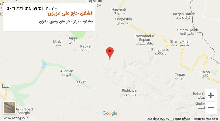 روستای قشلاق حاج علی عزیزی بر روی نقشه