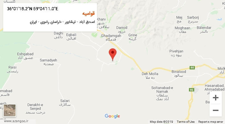 روستای قوامیه بر روی نقشه