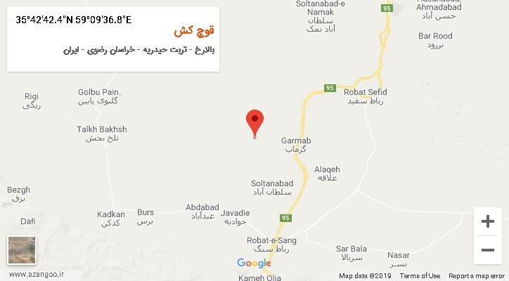 روستای قوچ کش بر روی نقشه
