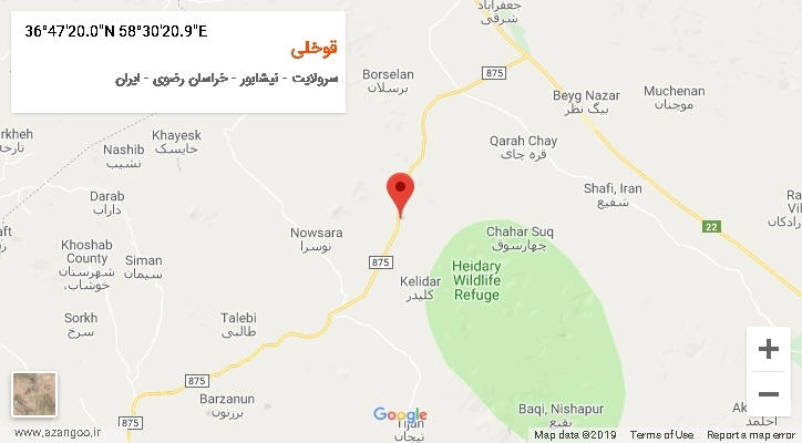 روستای قوخلی بر روی نقشه