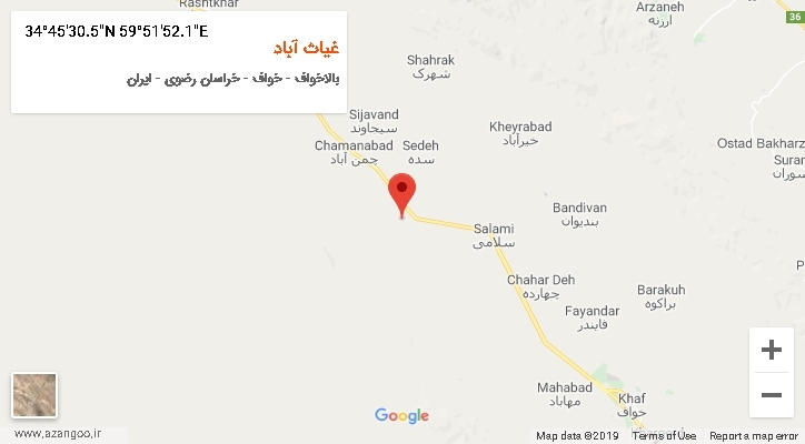 روستای غیاث آباد بر روی نقشه