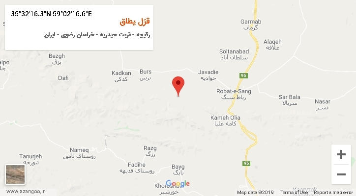 روستای قزل یطاق بر روی نقشه