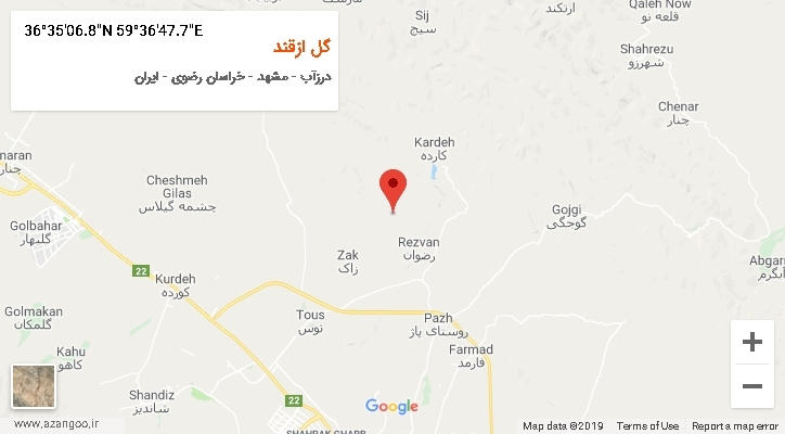 روستای گل ازقند بر روی نقشه