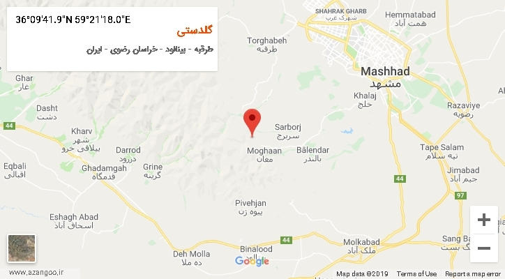 روستای گلدستی بر روی نقشه