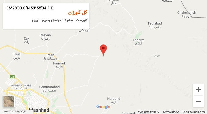 روستای گل گاورزان بر روی نقشه