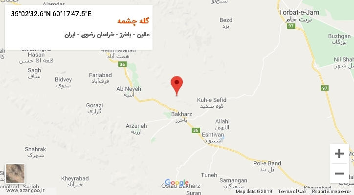 روستای گله چشمه بر روی نقشه