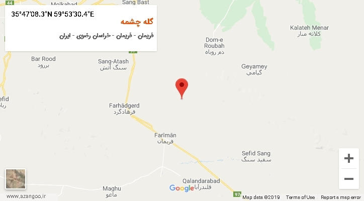 روستای گله چشمه بر روی نقشه