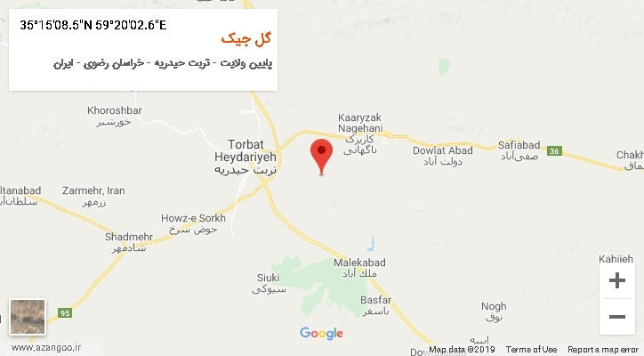 روستای گل جیک بر روی نقشه