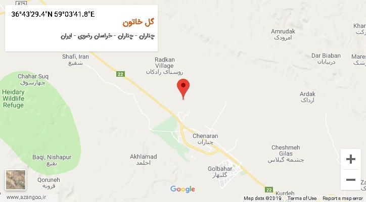 روستای گل خاتون بر روی نقشه