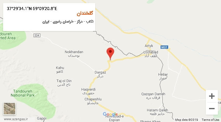 روستای گلخندان بر روی نقشه