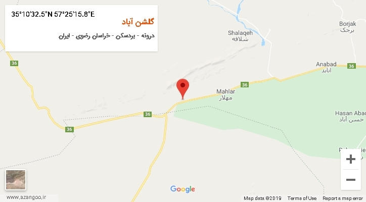 روستای گلشن آباد بر روی نقشه