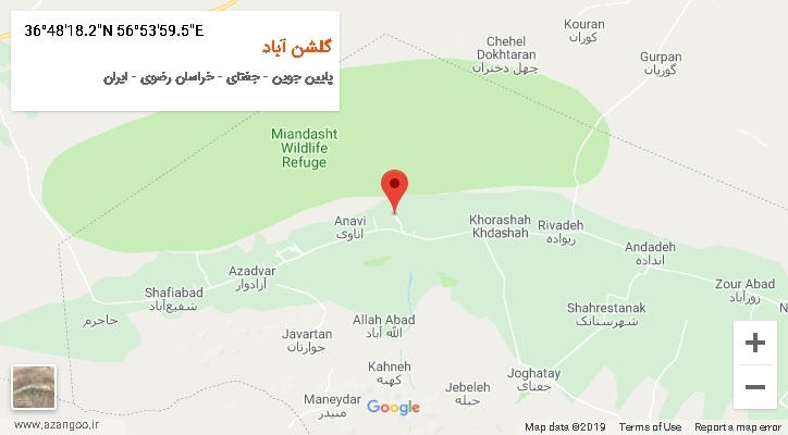 روستای گلشن آباد بر روی نقشه