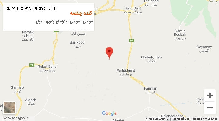 روستای گنده چشمه بر روی نقشه