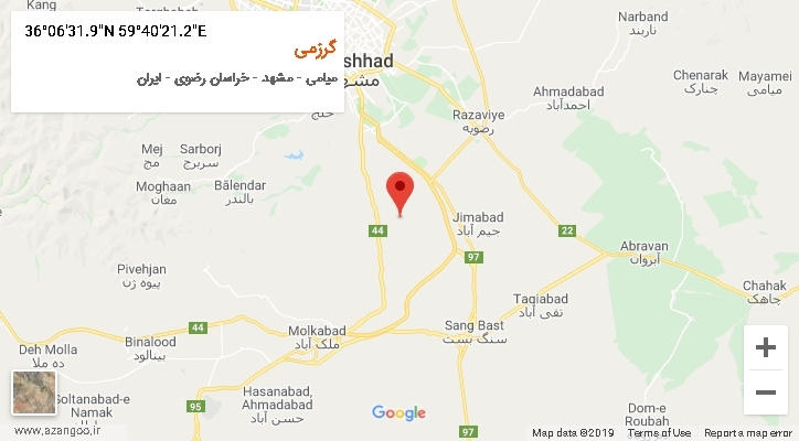 روستای گرزمی بر روی نقشه