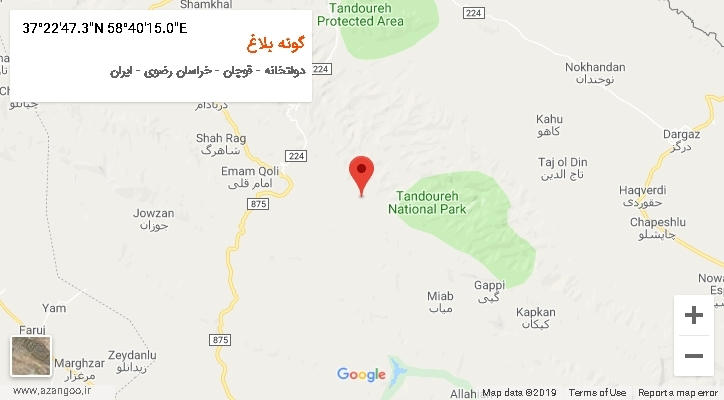 روستای گونه بلاغ بر روی نقشه