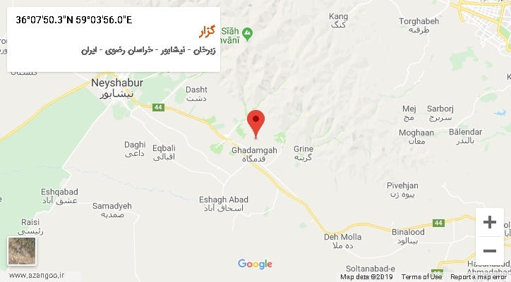 روستای گزار بر روی نقشه