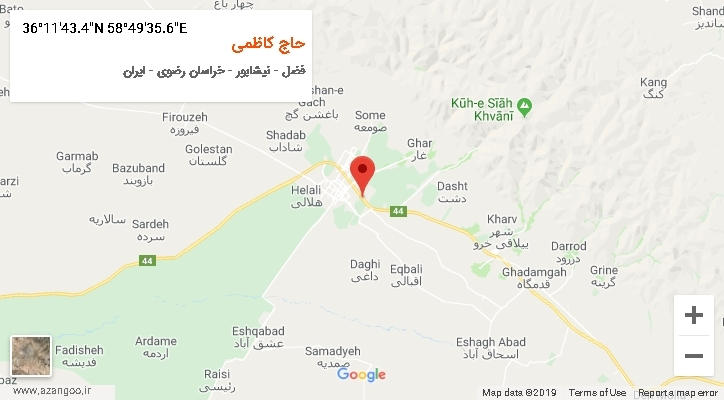روستای حاج کاظمی بر روی نقشه