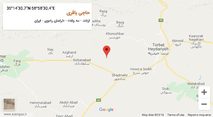 روستای حاجی باقری بر روی نقشه