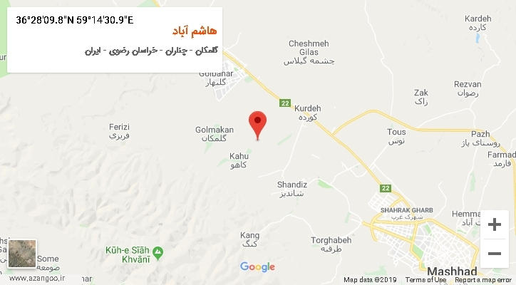 روستای هاشم آباد بر روی نقشه