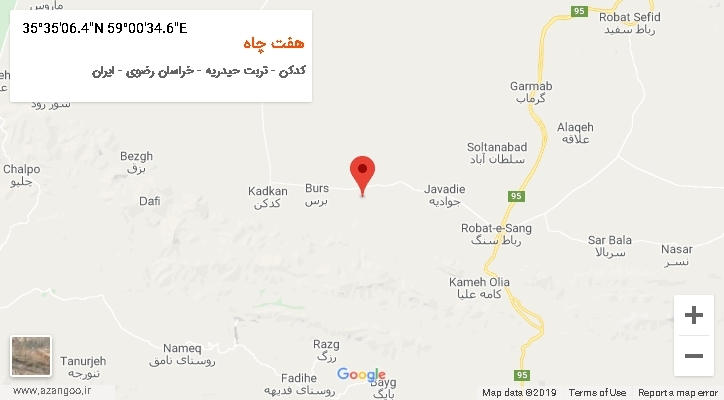 روستای هفت چاه بر روی نقشه