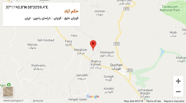 روستای حکم آباد بر روی نقشه