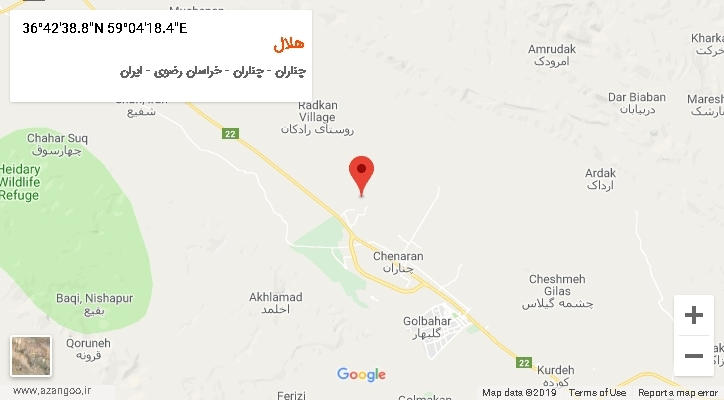 روستای هلال بر روی نقشه