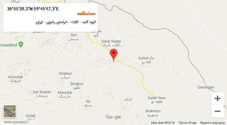 روستای حمامقلعه بر روی نقشه