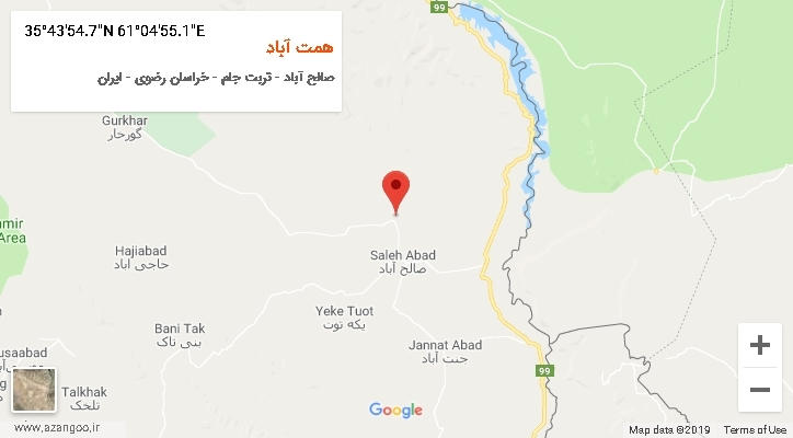 روستای همت آباد بر روی نقشه