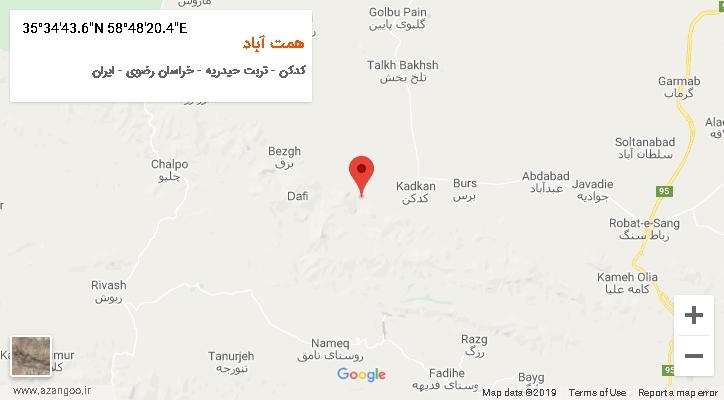 روستای همت آباد بر روی نقشه