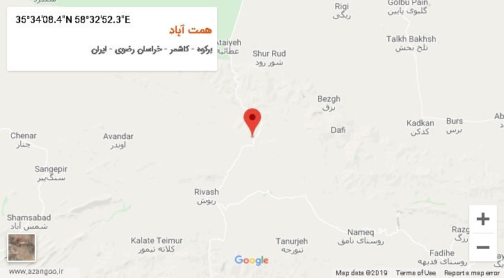 روستای همت آباد بر روی نقشه