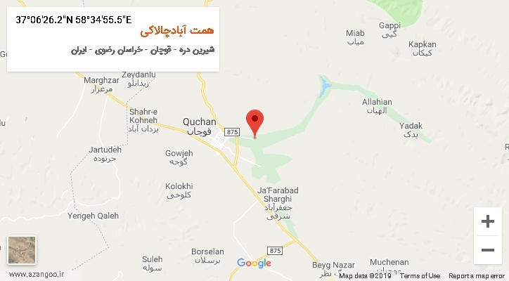 روستای همت آبادچالاکی بر روی نقشه