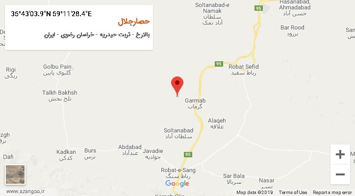 روستای حصارجلال بر روی نقشه