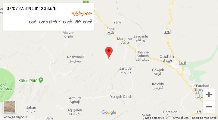 روستای حصارخرابه بر روی نقشه