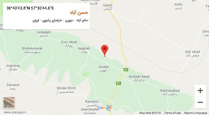روستای حسن آباد بر روی نقشه