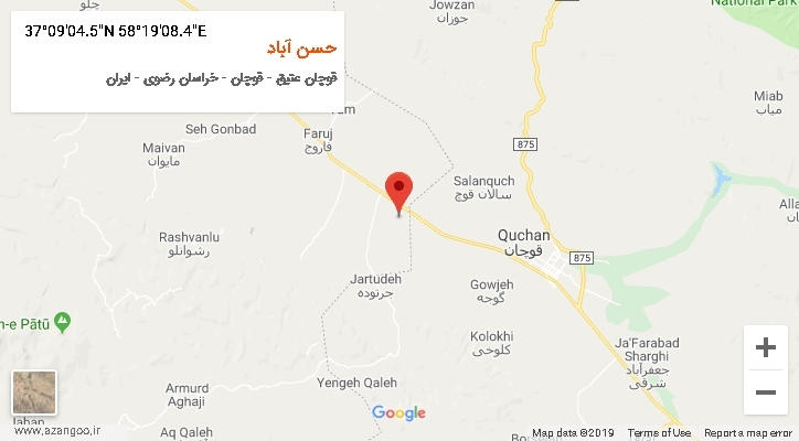 روستای حسن آباد بر روی نقشه