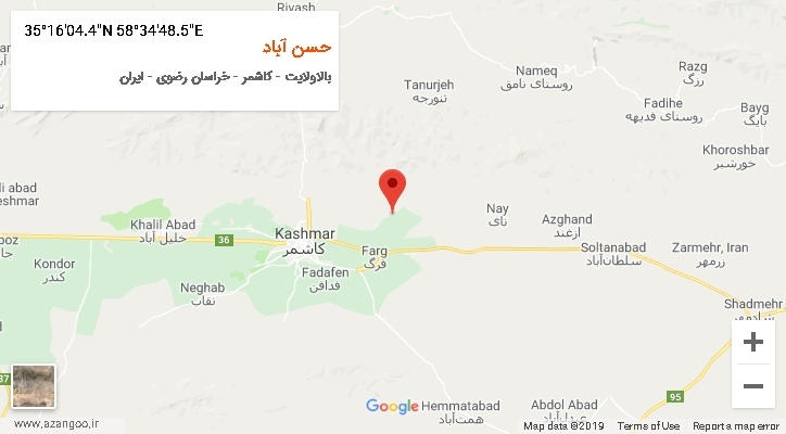 روستای حسن آباد بر روی نقشه
