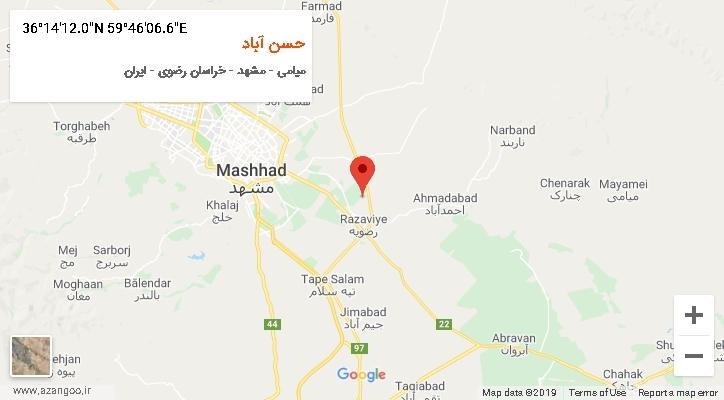 روستای حسن آباد بر روی نقشه