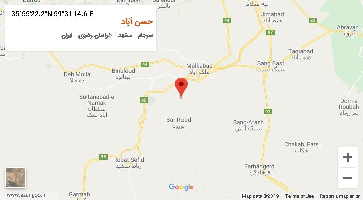 روستای حسن آباد بر روی نقشه