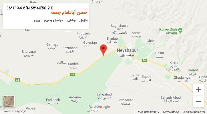 روستای حسن آبادامام جمعه بر روی نقشه