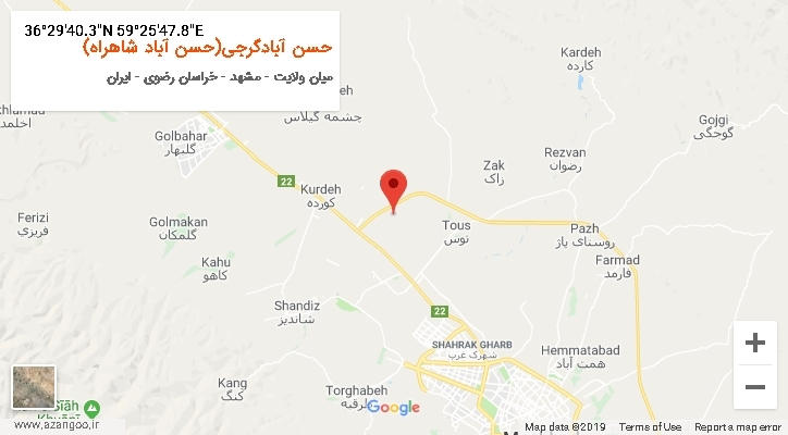 روستای حسن آبادگرجی(حسن آباد شاهراه) بر روی نقشه