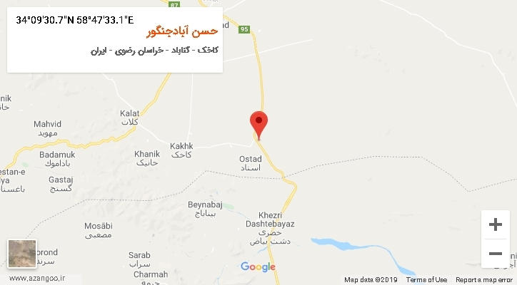 روستای حسن آبادجنگور بر روی نقشه