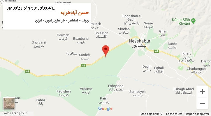 روستای حسن آبادخرابه بر روی نقشه